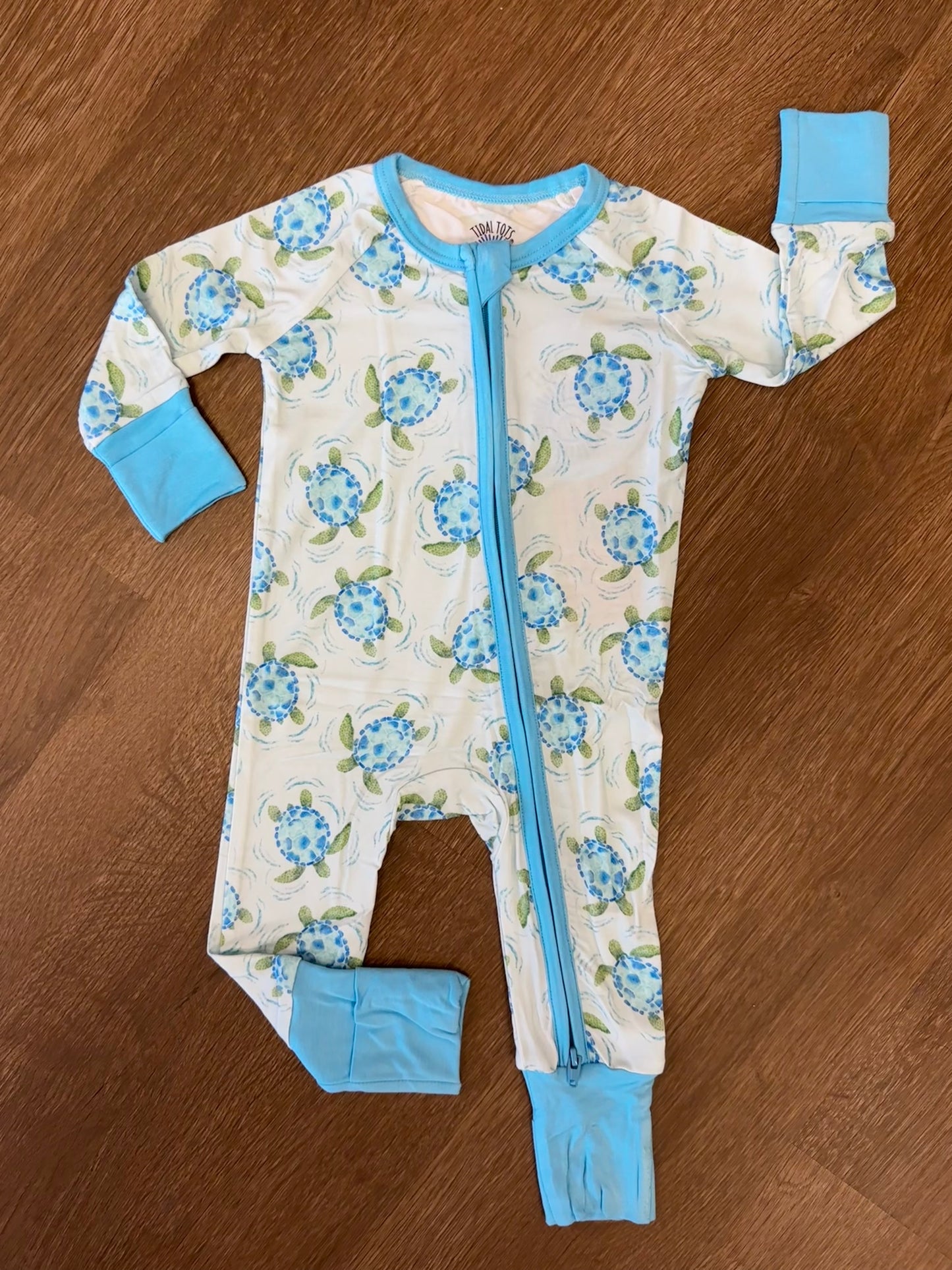 Turtle Twist Blue Zippy Pajama