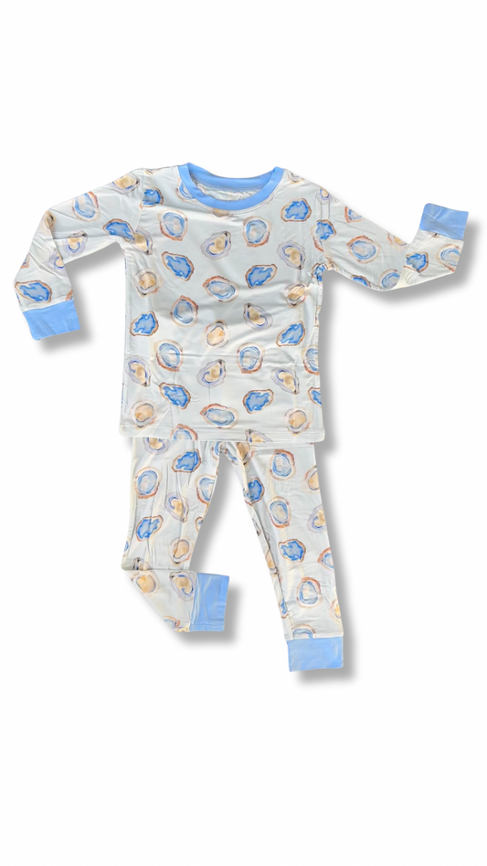 Oyster Roast Blue Two Piece Pajama