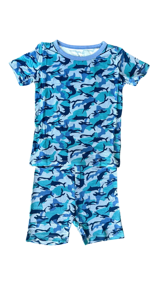 Marlin Masquerade Blue Shorts Set