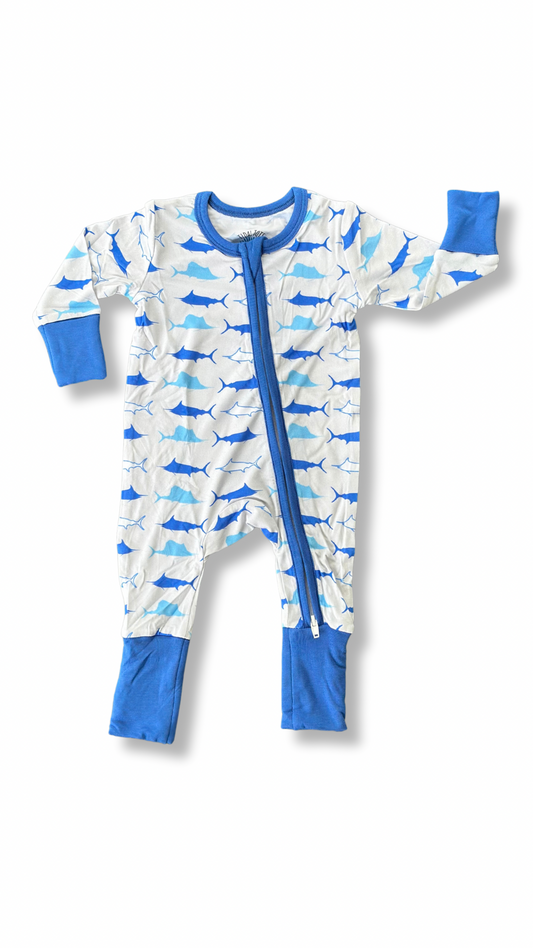 Grand Slam Jams Blue Zipper Pajama