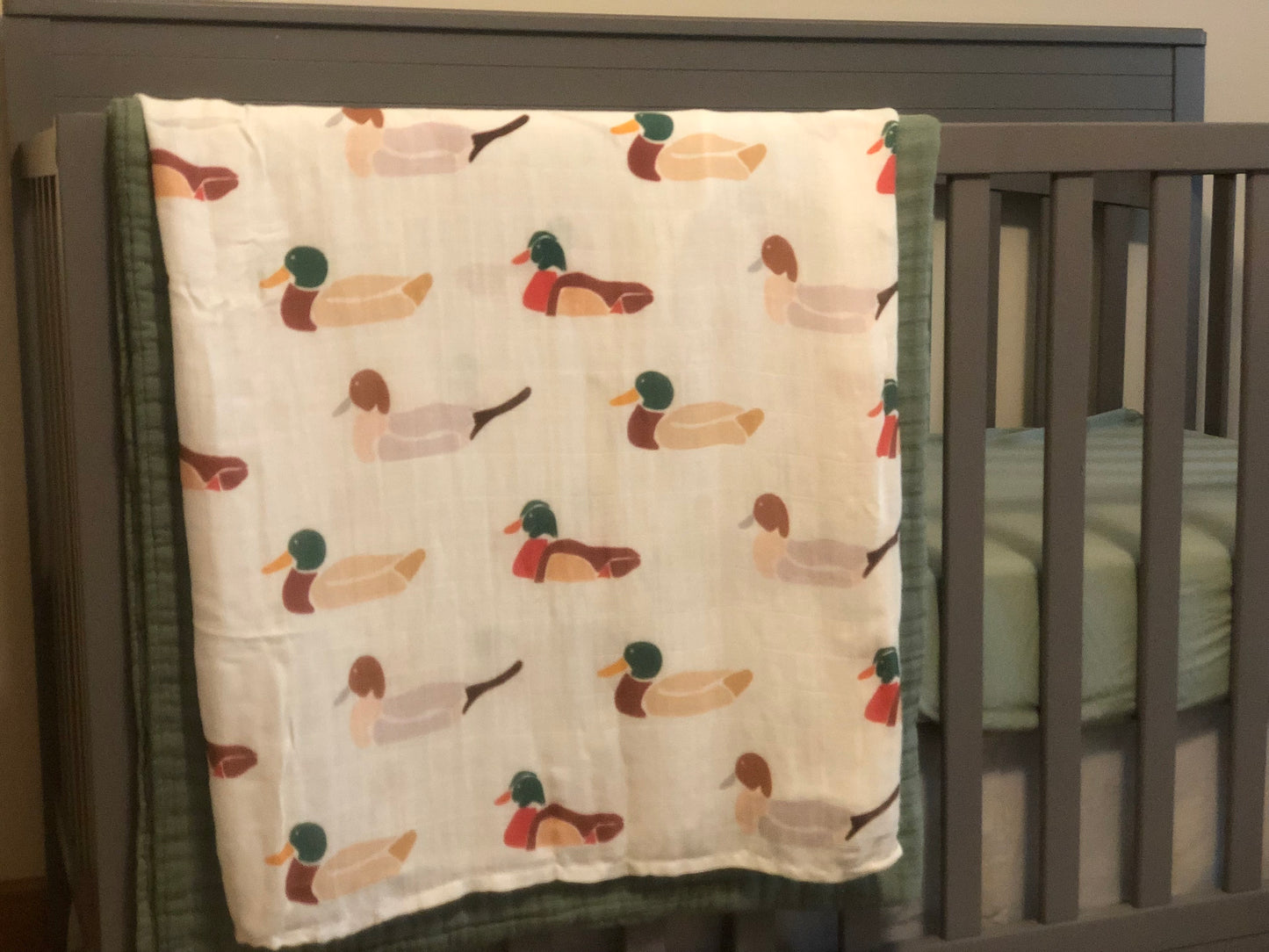 Lucky Ducks Lightweight Swaddle Blanket