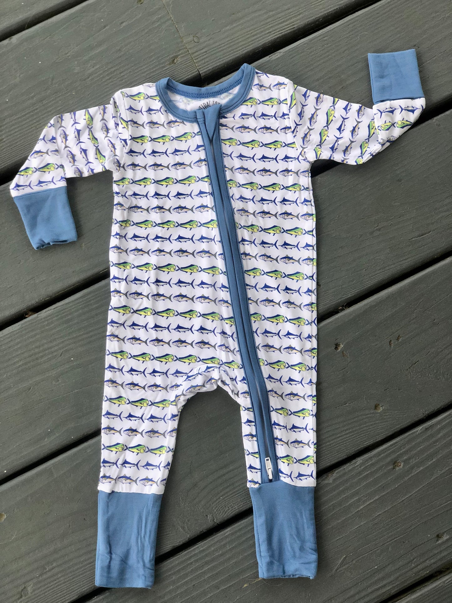 Tight Lines Blue Zippy Pajama